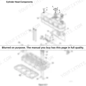 Yanmar ViO80-1A (YCEE) exploded view diagram of engine cylinder head components, including valves, springs, and rocker arm.