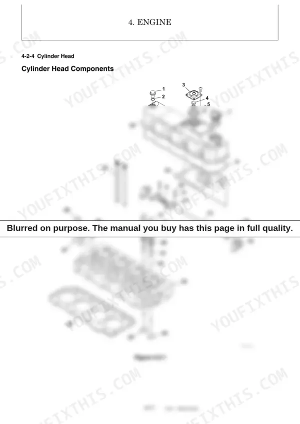 fffbd0bb-b-exploded-view-101 Yanmar ViO80-1A (YCEE) exploded view diagram of engine cylinder head components, including valves, springs, and rocker arm.