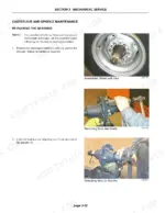 Flexi-coil AD.A, AD.B caster hub and spindle maintenance, re-packing bearings, removing studs, and unlocking spindle nuts.