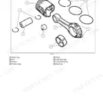 Fpt F5DFL413A*A001...F5HFL413C*A001 engine connecting rod and piston exploded view diagram with numbered parts list.