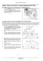 fpt-f5dfl413a-a001-to-f5hfl413c-a001-engine-service-manual-84496807-procedures-24.webp FPT F5DFL413 series service manual procedure for finding engine Top Dead Center (TDC) using flywheel and damper timing marks.