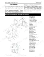Gehl 1640E, 2012 exploded view of mainframe, rear grille, and engine cover components with numbered parts list.