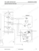 Gehl 1640E, 2012 hydrostatic and hydraulic schematic showing tilt, lift, and auxiliary valve control circuits.