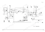 Gehl 280 hydraulic system diagram showing pumps, valves, cylinders, and pressure settings with numbered components.