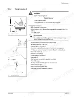 Gehl 280 service manual page for changing engine oil, including oil drain plug diagrams and step-by-step maintenance procedure.