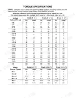 Gehl 280 service manual torque specifications table for Unified National and Metric hardware grades.