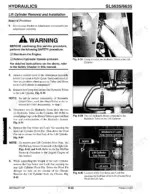 Gehl 5635SX, 5635DX, 5635SXT, 5635DXT, 6635SXT, 6635DXT lift cylinder removal and installation procedure with hydraulic diagrams.