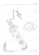 Gehl 721, 721T exploded view diagram of the planetary drive axle assembly and rotary shaft seal components.