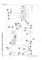 Gehl 721, 721T hydraulic system diagram showing numbered components, valves, and pressure settings for models 303-00 and 304-00.