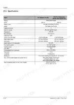 Gehl 721, 721T Perkins engine specifications table including displacement, torque, firing order, and valve clearances.