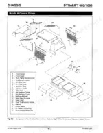 Gehl 883, 1083 exploded view diagram of the chassis Hoods and Covers Group with numbered parts list.