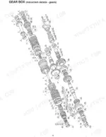 Gehl CT6-18 TURBO, CT6-18 exploded view diagram of gear box mechanism details including shafts, gears, and bearings.