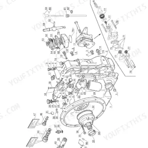 Gehl CT7-23 TURBO gear box exploded view diagram showing housing, internal components, and numbered parts list.