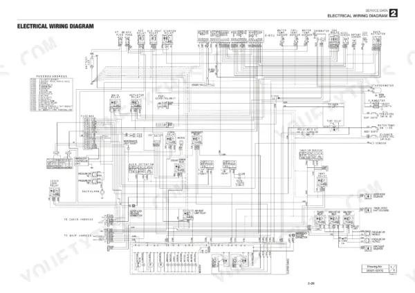 Gehl CTL55 electrical wiring diagram showing fuse box address, relays, sensors, and starter motor connections.