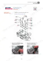Gehl CTL75 Sauer Danfoss 4T HST pump disassembly diagram showing orifice and control cover removal procedures.