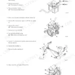 Gehl CTL85 drive system engine removal procedure with diagrams for battery, air cleaner, control valve, and fuel hoses.