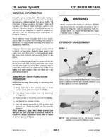 Gehl DL6, DL7, DL8, DL9, DL10, DL11, DL12 hydraulic cylinder repair, disassembly procedures, and safety shutdown steps.