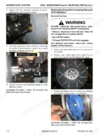 Gehl, Mustang 4640E Power2, 5240E Power2 hydrostatic pump drive coupling removal and installation service procedures.
