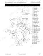 Gehl, Mustang 4640E Power2, 5240E Power2 hydrostatic system exploded view diagram of two-speed motor components and parts list.
