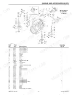 gehl-mustang-ctl60-to-mtl25-compact-track-loaders-parts-catalog-917491-engine-parts-33.webp Gehl, Mustang CTL60, CTL70, CTL80, MTL16, MTL20, MTL25 engine and accessories exploded view and parts list.