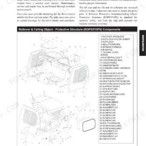 Gehl Mustang 2066, Mustang 2076, Mustang 2086, Gehl 5640E, Gehl 6640E exploded view of ROPS/FOPS mainframe components.