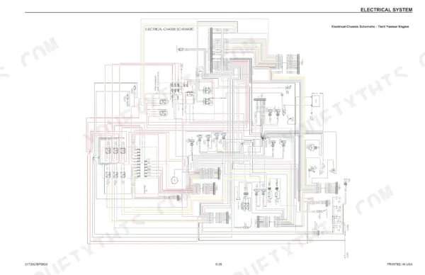 Gehl Mustang 2066, Mustang 2076, Mustang 2086, Gehl 5640E, Gehl 6640E electrical-chassis schematic for Tier 3 Yanmar engine.