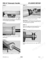 Gehl RS5-34, RS6-34 telescopic handler hydraulic cylinder repair steps, including gland nut and piston wear ring removal.
