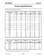 Gehl RS6-42, RS8-42, RS8-44, RS10-44, RS10-55, RS12-42 torque specification tables for Unified National and Metric threads.