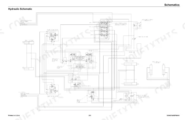 Gehl RT175, RT175 Gen:2, RT210, RT210 Gen:2, RT250 hydraulic schematic showing pumps, drive motors, and control valves.