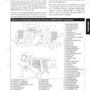 Gehl SL3640, SL3840, SL4240 exploded view diagram of ROPS/FOPS components and parts list for the mainframe assembly.