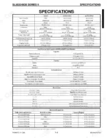 Gehl SL5635, SL6635 technical specifications table including engine, hydraulic, electrical, tire, and bucket capacities.