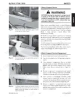 Gehl SL7610, SL7710 (EU), SL7810 safety procedures for engaging and using the liftarm support device.