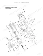 Gehl Z45/450Z hydraulic pump exploded view diagram showing internal components, valve assembly, and numbered parts list.