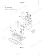 Gehl Z45 GEN:2, 450Z NXT2 exploded view diagram of engine cylinder head components, valves, and rocker arm assembly.