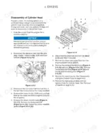Gehl Z45 GEN:2, 450Z NXT2 cylinder head disassembly procedure, exhaust manifold exploded view, and engine sensor diagrams.