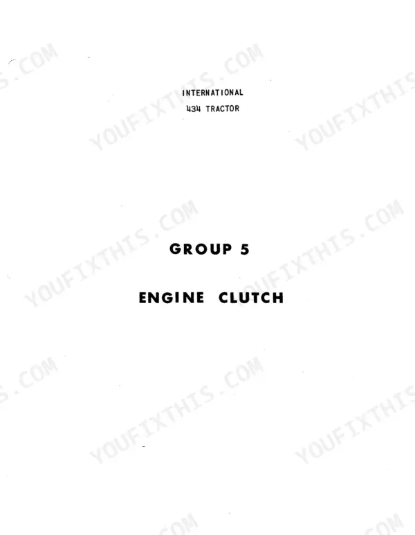International 434 tractor Group 5 Engine Clutch assembly