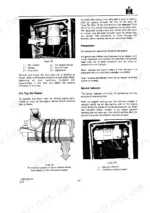 International 553, 654, 724, 824 air cleaner maintenance, service indicator, and dust unloader diagrams.