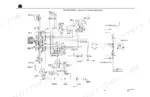 International 946, 1046, 1246 wiring diagram for tractors without directional signal lights, showing fuse block and gauges.