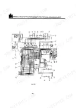 International 955, 1055, Diesel Tractors wiring diagram for models without operator's cab and warning lights.