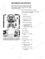 International 966 Tractor instruments and controls diagram with numbered index of gauges, levers, and pedals.