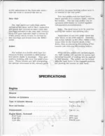 International Harvester Company B-275 rear axle, brake operation description, and engine specifications table.