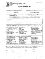 International Harvester T-4, T-5 Crawler Tractor Delivery Report form