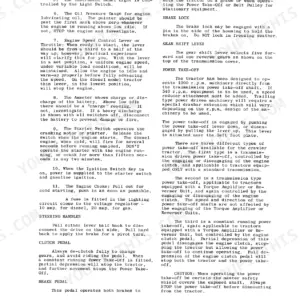 International Harvester T-4, T-5, TD-5 operator manual page covering instrument panel, controls, and PTO operation.