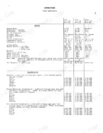 International Harvester T-4, T-5, TD-5 engine and transmission specifications table including gear speeds and engine data.