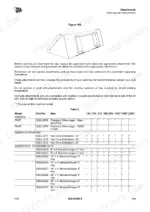 JCB 135, 150T, 155, 175, 190, 190T, 205, 205T attachment guide showing auger parts list, bits, and extension compatibility table.