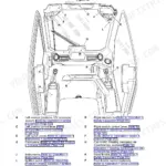 JCB 135, 150T, 155, 175, 190, 190T, 205, 205T operator station component location diagram and control identification.