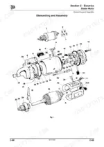 jcb-135-to-205t-skid-steer-loader-service-manual-9813-1350-2-exploded-view-289.webp JCB 135, 155, 175, 190, 205, 150T, 190T, 205T Skid Steer exploded view diagram of starter motor dismantling and assembly.