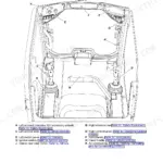 JCB 135 HD, 155 HD operator station component location diagram showing controls, switch panels, and interior layout.