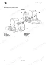jcb-135-to-hd-skidsteer-loader-operator-manual-9831-0450-exploded-view-21.webp JCB 135 HD, 155 HD main component location diagram showing cab, lift arm, fuel tank, quickhitch, battery, and engine cover.