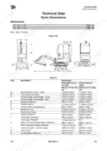jcb-16c-1-18z-1-19c-1-compact-excavator-operator-manual-9831-5417-specs-191.webp JCB 16C-1, 18Z-1, 19C-1 static dimensions diagram and technical data table for extendable and fixed undercarriages.